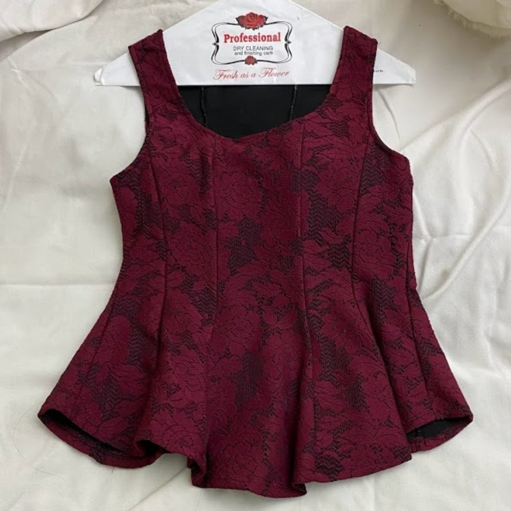 Poetry small lace peplum top